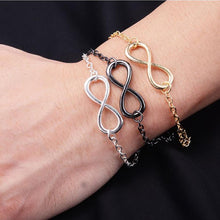 3 Colour  Popular Gold Silver  Black Cross Infinity Chain Bracelets Bangles Jewelry For Women EF8