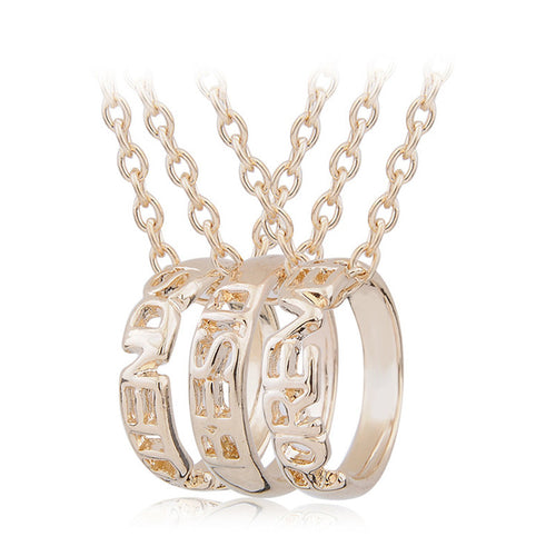 3 Part Best Friend Forever Karma Circle Necklace Infinity Circle Pendants Necklace EF8