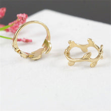 3 pc Gold Silver Sweet Rhinestone Leaf Knuckle Top of Finger Rings for women midi ring set EF8