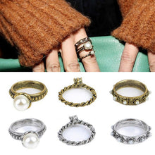 3 pc Bague anillos Mujer Jewelry Pearl Flower Mid Nail Knuckle Finger Rings for Women Aneis Femininos EF8