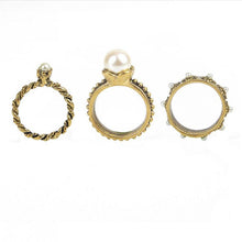 3 pc Bague anillos Mujer Jewelry Pearl Flower Mid Nail Knuckle Finger Rings for Women Aneis Femininos EF8