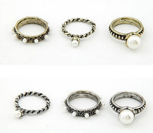 3 pc Bague anillos Mujer Jewelry Pearl Flower Mid Nail Knuckle Finger Rings for Women Aneis Femininos EF8