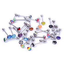 30Pcs Tongue Ring Tongue Bar Stainless Steel Body Piercing Punk Style Jewelry  EF8
