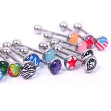 30Pcs Tongue Ring Tongue Bar Stainless Steel Body Piercing Punk Style Jewelry  EF8