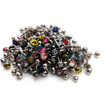 30Pcs Tongue Ring Tongue Bar Stainless Steel Body Piercing Punk Style Jewelry  EF8