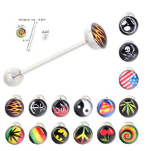 30Pcs Tongue Ring Tongue Bar Stainless Steel Body Piercing Punk Style Jewelry  EF8