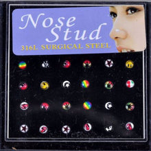 316L Stainless Surgical Steel Nose Piercing Rhinestone Stud MultiStyle Nose Ring Nose Stud Body Jewelry 24pcs or 40pcs EF8