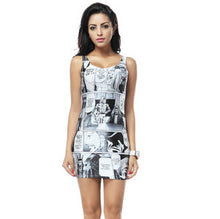 3D Digital Print Vest Dress Women Dress Womens Sexy Bodycon Mini Dress Star Wars Harry Potter Galaxy Black Print Dress EF8