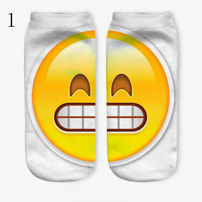3D Emoji Printing Expression Socks Women Men Socks Funny Low Ankle Short Socks EF8