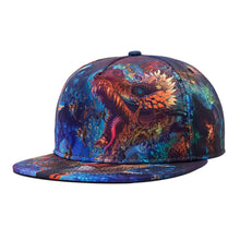 3D Print Snapback Caps Colorful Hip Hop Baseball Cap Dragon Flat Hats For Men Starry Sky Casquette Blue EF8