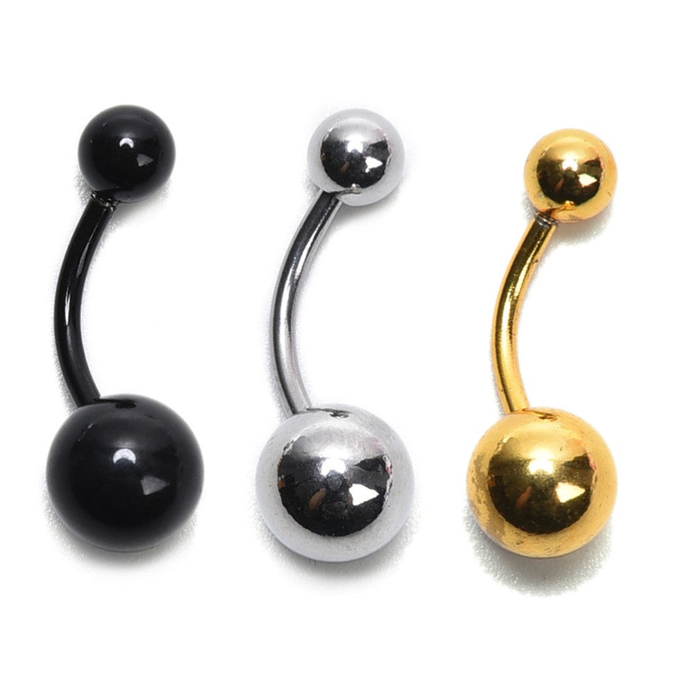 3Pc3 Colors Piercing Navel medical Stainless Steel Ball Belly Button Rings Body Jewelry  EF8