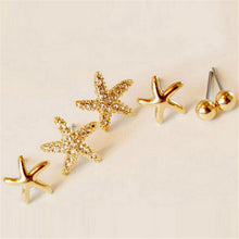 3pairs bag Starfish Shaped Earrings For Women Stud Earring Brincos Earing Earings Jewelry  EF8