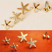 3pairs bag Starfish Shaped Earrings For Women Stud Earring Brincos Earing Earings Jewelry  EF8