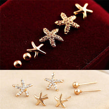 3pairs bag Starfish Shaped Earrings For Women Stud Earring Brincos Earing Earings Jewelry  EF8