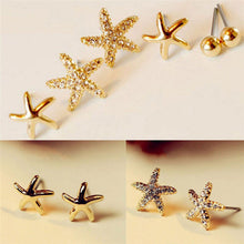 3pairs bag Starfish Shaped Earrings For Women Stud Earring Brincos Earing Earings Jewelry  EF8