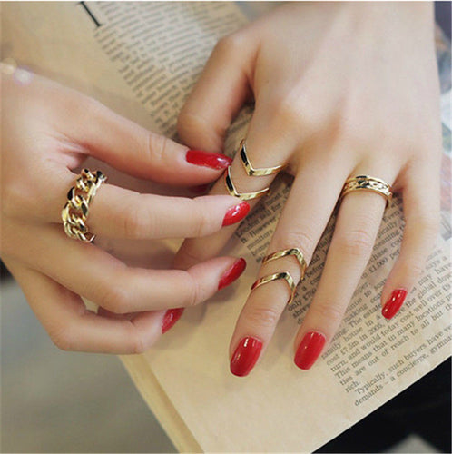 3pc Gold Sliver Arrow Shape Knuckle Rings Set punk cuff finger ring set gift for women girl EF8
