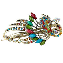 4 7x2 3 inch Lovely Peacock Hair Clip Women Hair Clips Blue Hairpin Vintage Rhinestone Jewelry EF8