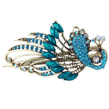 4 7x2 3 inch Lovely Peacock Hair Clip Women Hair Clips Blue Hairpin Vintage Rhinestone Jewelry EF8