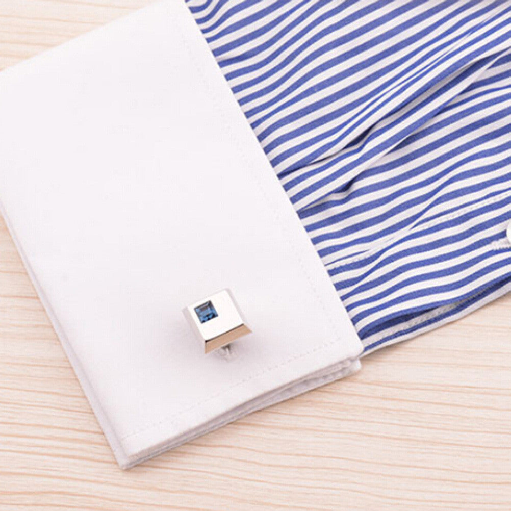 4 Color shirt cufflinks for men's cuff buttons blue Crystal cuff links  EF8
