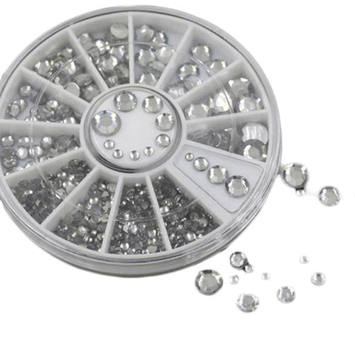 4 Size Nail Art 3D Crystal Transparent Diamante Rhinestone Crystal Nail Art Decal Tips Glitters Stickers Nail Art Decoration EF8