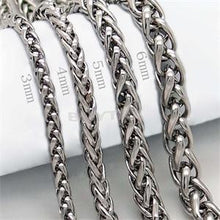 45cm man chain Black Stainless Steel Necklace 3 4 5 6MM Box Link Chain Men Necklaces Never Fade EF8
