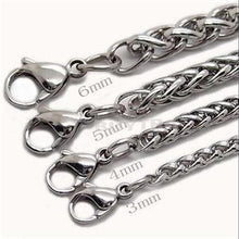 45cm man chain Black Stainless Steel Necklace 3 4 5 6MM Box Link Chain Men Necklaces Never Fade EF8
