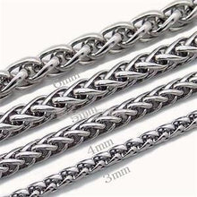 45cm man chain Black Stainless Steel Necklace 3 4 5 6MM Box Link Chain Men Necklaces Never Fade EF8