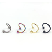 4PCS Different Colors Nose Piercing Unique Design Stainless Steel Twist Nose Lip Ring Nose Stud Body Piercing Jewelry For Women EF8