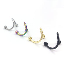 4PCS Different Colors Nose Piercing Unique Design Stainless Steel Twist Nose Lip Ring Nose Stud Body Piercing Jewelry For Women EF8