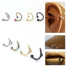 4PCS Different Colors Nose Piercing Unique Design Stainless Steel Twist Nose Lip Ring Nose Stud Body Piercing Jewelry For Women EF8
