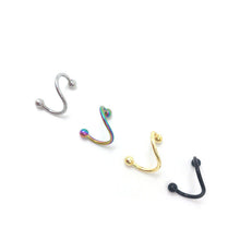 4PCS Different Colors Nose Piercing Unique Design Stainless Steel Twist Nose Lip Ring Nose Stud Body Piercing Jewelry For Women EF8