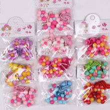 4pcs baby children cute cartoon hair rope multi-color Kids Flower Headdress Mix Hair Clips Hair Ropes EF8