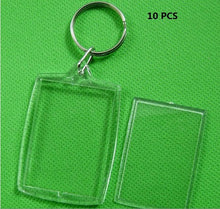5PCS Picture Frame Key Ring Chain Transparent Blank Insert Photo Key Chain EF8