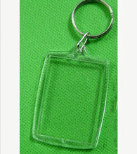 5PCS Picture Frame Key Ring Chain Transparent Blank Insert Photo Key Chain EF8