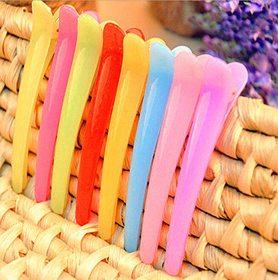 5Pcs C y Color 8cm Women Girls Solid Hair Clips Clothing Barrette Clothing Hairpins Women Lady Clip Gifts  EF8
