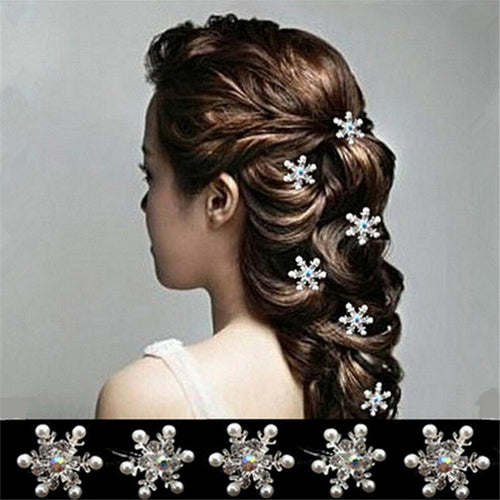 5Pcs Wedding Bridal Pearl Hair Pins Crystal Hair Stick Woman Pearl Flower Hair Clips Hair Jewelry Accessories EF8