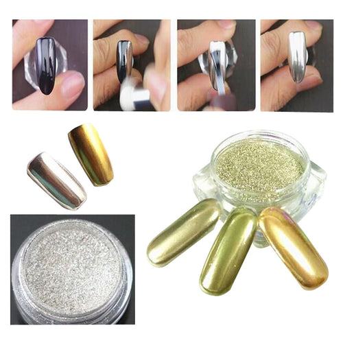 5g/ Gold Sliver Nail Glitter Powder Shinning Mirror Eye Shadow Makeup Powder Dust Nail Art DIY Chrome Pigment Glitters EF8