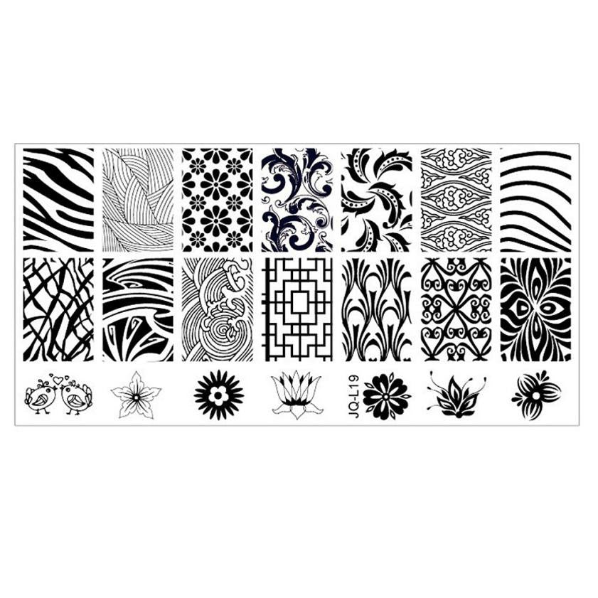6*12cm Stainless Steel Nail Art Stamping Plates Geometric Sports Nails Template Stamp EF8