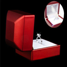 6*6 5 *5cm LED Jewelry Box Wedding Ring Box Case With LED Light Jewelry Display Ring Storage Box Red Color EF8