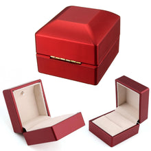 6*6 5 *5cm LED Jewelry Box Wedding Ring Box Case With LED Light Jewelry Display Ring Storage Box Red Color EF8