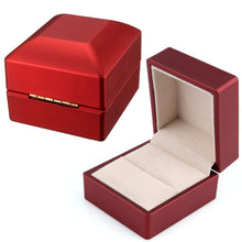 6*6 5 *5cm LED Jewelry Box Wedding Ring Box Case With LED Light Jewelry Display Ring Storage Box Red Color EF8