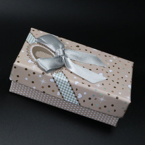 6 Color Jewelry box boite a bijoux Bowknot Heart Print paper storage Packing gift Display Box for Jewelry Necklace Ring Earring EF8