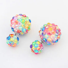 6 Color Stylish Flower Ball Earrings Double Side Crystal Earrings Big Beads Earrings Women's Jewelry EF8