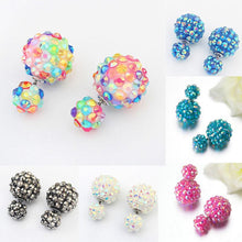 6 Color Stylish Flower Ball Earrings Double Side Crystal Earrings Big Beads Earrings Women's Jewelry EF8