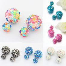 6 Color Stylish Flower Ball Earrings Double Side Crystal Earrings Big Beads Earrings Women's Jewelry EF8