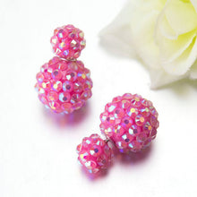 6 Color Stylish Flower Ball Earrings Double Side Crystal Earrings Big Beads Earrings Women's Jewelry EF8