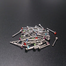 60Pcs Crystal Rhinestone Nose Piercing Bone Stud Stainless Surgical Steel Body Piercing Jewelry EF8
