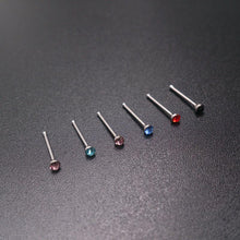 60Pcs Crystal Rhinestone Nose Piercing Bone Stud Stainless Surgical Steel Body Piercing Jewelry EF8