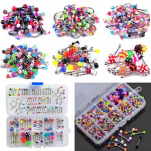 60Pcs Mixed Lip Piercing Barbell Eyebrow Navel Tongue Belly Rings Body Jewelry 60pcs  EF8