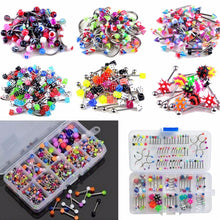 60Pcs Mixed Lip Piercing Barbell Eyebrow Navel Tongue Belly Rings Body Jewelry 60pcs  EF8